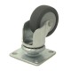 50mm Grey Rubber Wheel in Steel Housing